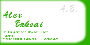 alex baksai business card